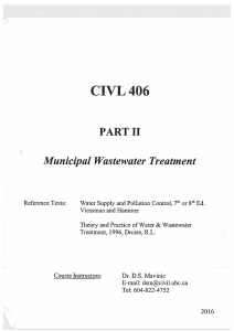 CIVL-406 Classnotes Part-II Municipal-Wastewater-Treatment