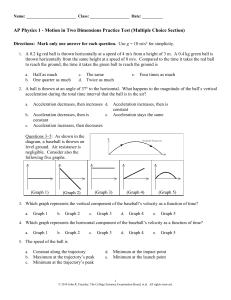 Practice Test MC - Unit P1-02 Motion in Two Dimensions