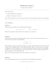 Linear Algebra 1 - Problem Set 1