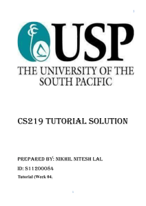 CS219 TUTORIAL SOLUTION 4