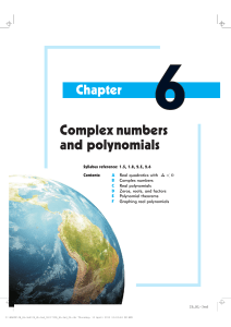 cOMPLEX NUMBERS AND POLYNOMIALS(CH6)