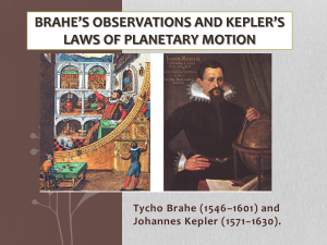 Brahe’s Observations and Kepler’s Laws of Planetary Motion