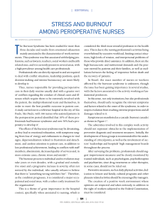 Stress and Burnout Among Perioperative Nurses