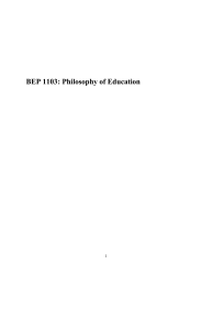 BEP 1103 Philosophy of Education
