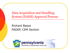 [PPT]Data Acquisition & Handling System [DAHS] Approval Process-US Pennsylvania EPD