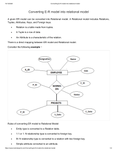 Week 2 Converting E-R model into relational model4
