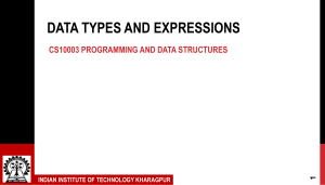 Data Types Expressions IITK