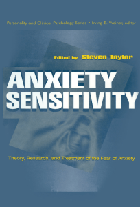 Anxiety Sensitivity by Steven Taylor