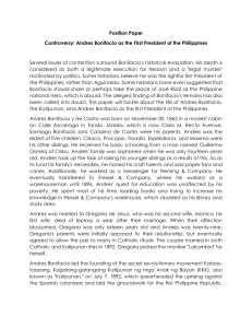 Position Paper, Controversy about Andres Bonifacio