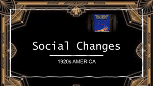 Modern History- 1920s America social changes
