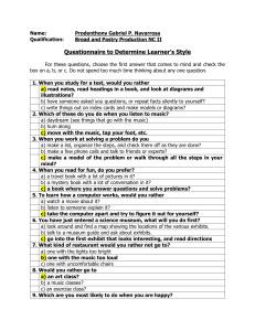 SWBL 1 Questionnaire to Determine Learners Style-Tambong