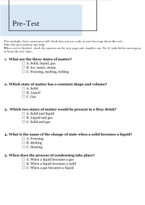 Test - Chemistry - States of matter 1
