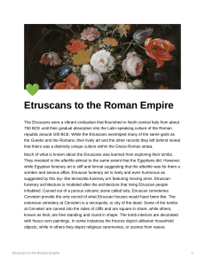 The Etruscans to the Roman Empire