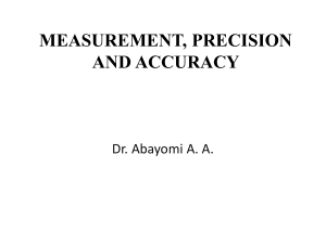 Measurement and Precision
