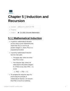 Chapter 5  Induction and Recursion