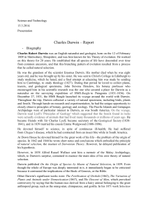 Charles Darwin Report