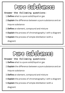 Pure substances