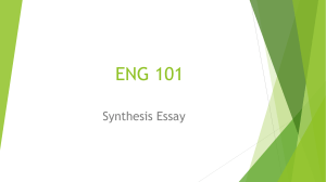 Power point for Synthesis Essay