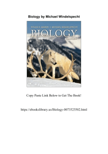 Biology by Michael Windelspecht 0073525502