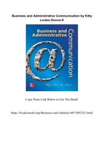 Business And Administrative Communication by Kitty Locker Donna K 0073403253