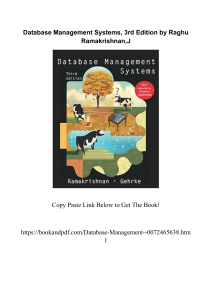 Database Management Systems 3rd Edition by Raghu Ramakrishnan J 0072465638