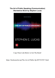 The Art Of Public Speaking Communication Standalone Book by Stephen Lucas 0073523917