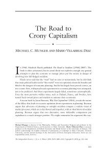 The Road-to-Crony-Capitalism-Munger-Villarreal - Reading