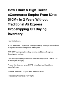 How I Built A High Ticket eCommerce Empire From $0 to $10,000,000+ In 2 Years Without Traditional Ali Express Dropshipping OR Buying Inventory