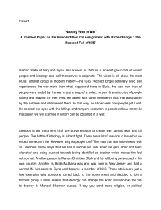 A Position Paper on the Video Entitled ‘On Assignment with Richard Engel   The Rise and Fall of ISIS’