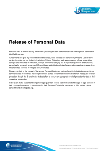 Release of Personal Data