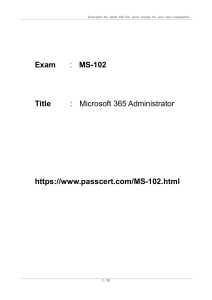 Microsoft 365 Administrator MS-102 Dumps