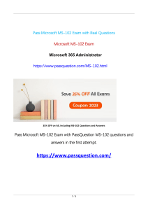 Microsoft MS-102 Practice Test Questions