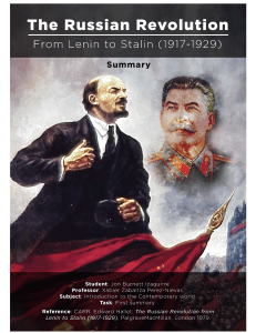 Summary of The Russian Revolution From Lenin To Stalin (1917-1929) by Edward Hallet Carr 