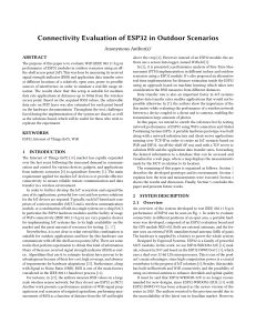 Connectivity Evaluation of ESP32 in Outdoor Scenarios