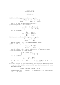 Assignment - Partial Differential Equations - Method of characterisitics