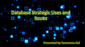 database and its starategic uses