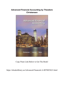 Advanced Financial Accounting by Theodore Christensen 0078025621