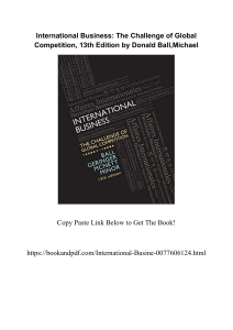 International Business The Challenge Of Global Competition 13th Edition by Donald Ball Michael 0077606124