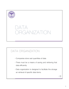 Module 1 - Data Organization