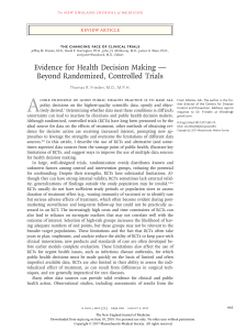 Evidence for Health Decision Making — Beyond Randomized, Controlled Trials