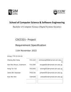 2. Requirement Specification