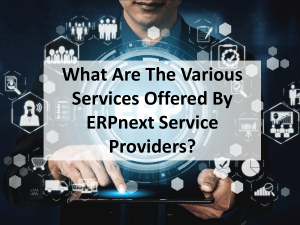 What Are The Various Services Offered By ERPnext Service Providers?