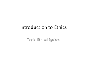 Rachels - Ethical Egoism