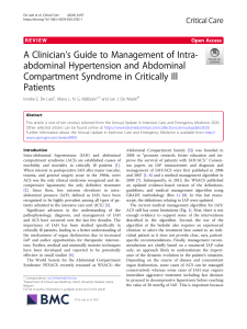 Intra abdominal hypertension and ACS in ICU