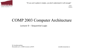 COMP2003 Lecture 9 - Sequential Logic