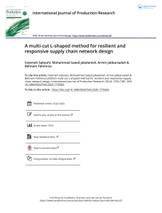 A multi cut L shaped method for resilient and responsive supply chain network design