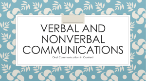 Verbal and nonverbal communications