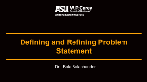2.1 Defining and Refining Problem Statement