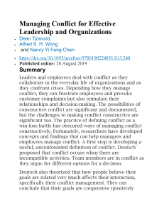 Managing Conflict for Effective Leadership and Organizations