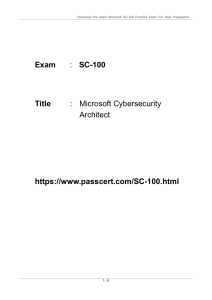 SC-100 Microsoft Cybersecurity Architect Free Dumps 2023